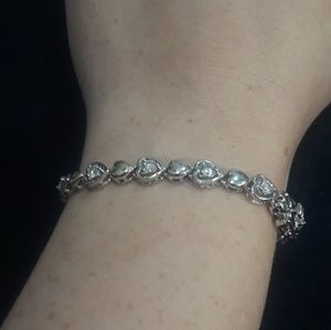 Sterling silver heart bracelet
